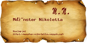 Münster Nikoletta névjegykártya